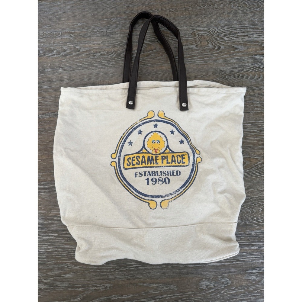 Sesame Place Theme Park Langhorne PA Canvas Tote Bag Souvenir Travel Big Bird